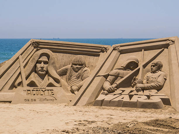 Busan, South Korea - May 9, 2024: View of the Busan Sand Art Festival on Haeundae Beach.