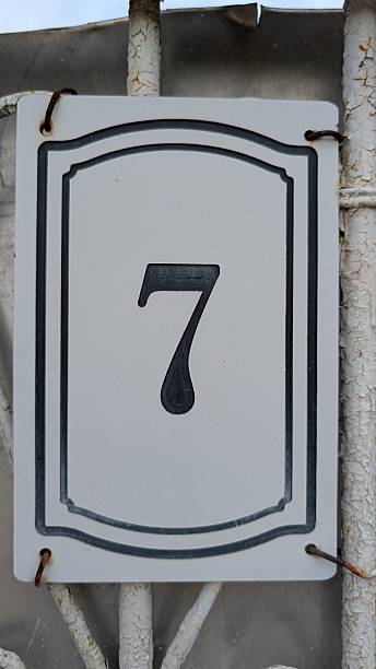 House Number Sign Featuring an Elegant and Distinctive Design with Number 7 Displayed