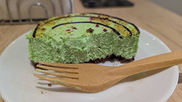 istock A Delightfully Delicious Green Dessert Featuring a Rich Chocolate Base Served with a Fork 2238007662