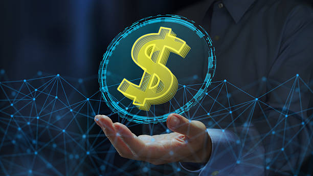 istock USD stablecoin or digital dollar. Cryptocurrency tokens on blockchain networks. 2238012723