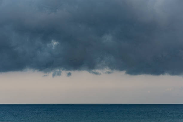 Dark stormy clouds over Black Sea. Bulgaria, Europe.