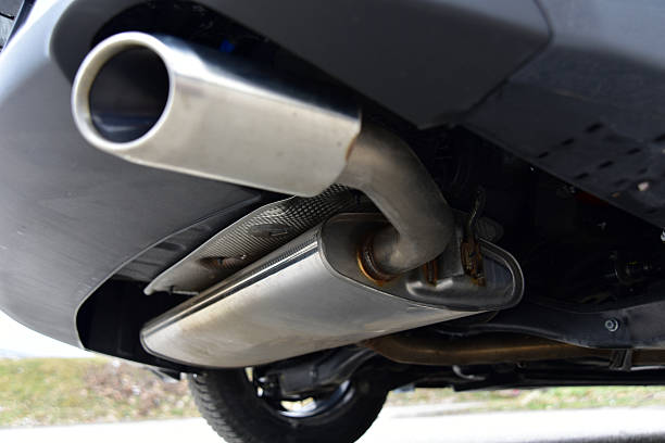 istock Exhaust pipe muffler under the car 2238019123