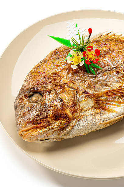 Japanese Grilled Fish on Plate for Ceremony