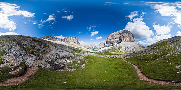 istock Hiking at Passo Falzarego - Cortina d'Ampezzo - Italy - Equirectangular 360 degree landscape 2238024232
