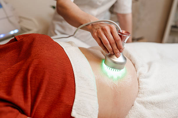 istock Professional green bio led treatment at beauty spa 2238029946