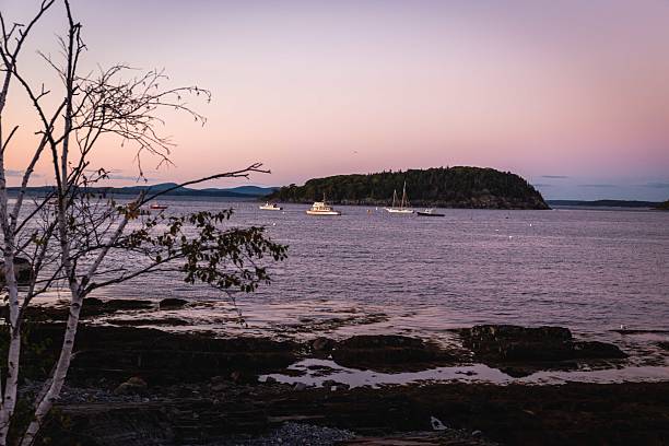 Bar Harbor Maine at sunset