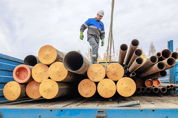 istock Worker Inspecting Steel Pipes on Construction Site 2238030866