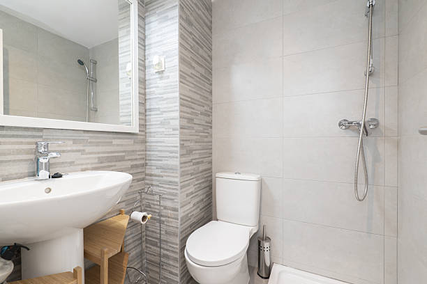 istock A small bathroom with a shower without a curtain 2238041745
