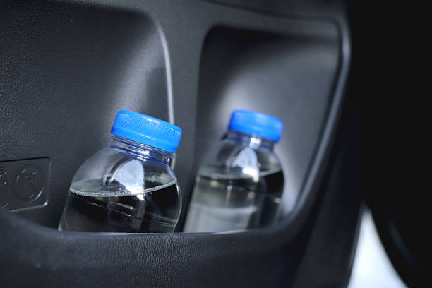 The water bottle in the car