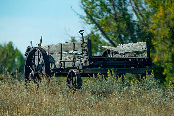 Santa Fe, NM Style: Old Wood Wagon/Cart in Rural Area