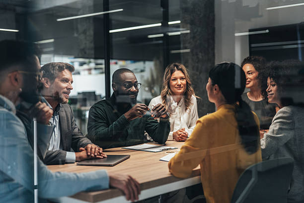 istock Diverse team in a business meeting collaborating on projects 2238060014