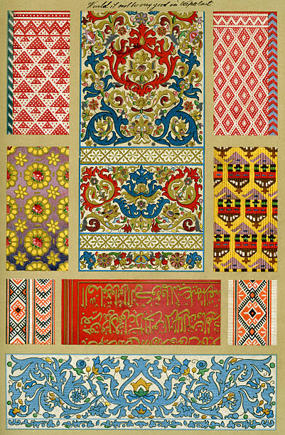 istock History of decorative arts, ornamental fabric pattern of Arabic, Middle Eastern designs, Vintage illustration 2238068663