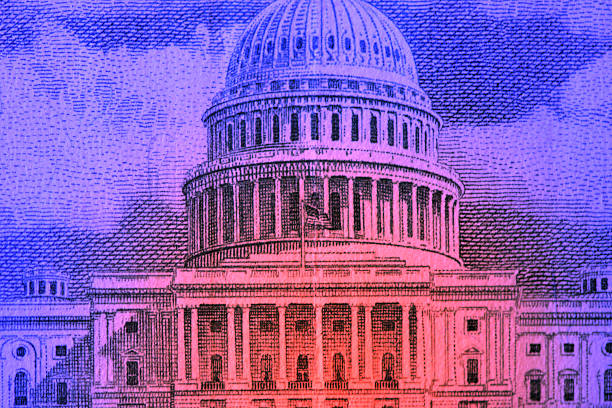 istock US politics between blue and red, Democrat and Republican 2238073442