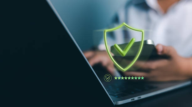 istock Cyber Security Authentication with Smartphone and Laptop, Secure Data Protection and Privacy in Modern Workplace. 2238097360