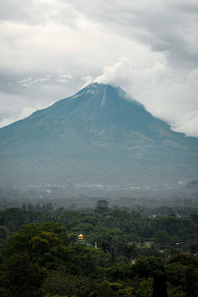 Mayon Volcano in Albay emitting steam.