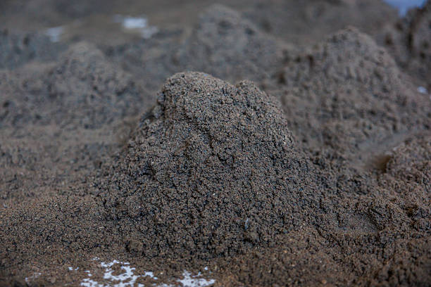 istock Close Up of Dark Fine Grained Soil with Uneven Textures 2238105849
