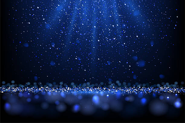 istock Blue glitter background with sparkles. Shiny metallic particles, glowing light beams, and bokeh effects on dark. Luxury festive scene for celebration, holiday, award design. Vector illustration 2238108977
