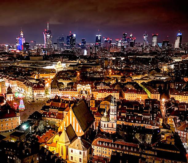 istock Warsaw odl town by night 2238110111