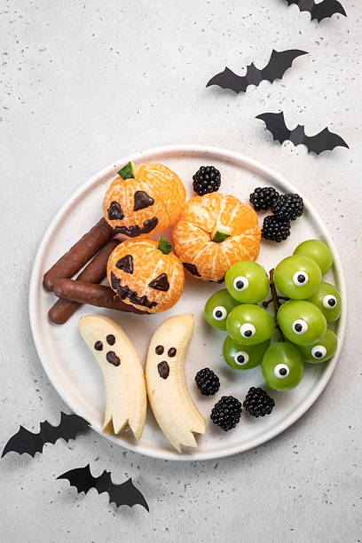 istock A plate of Halloween themed fruit and vegetables 2238119367