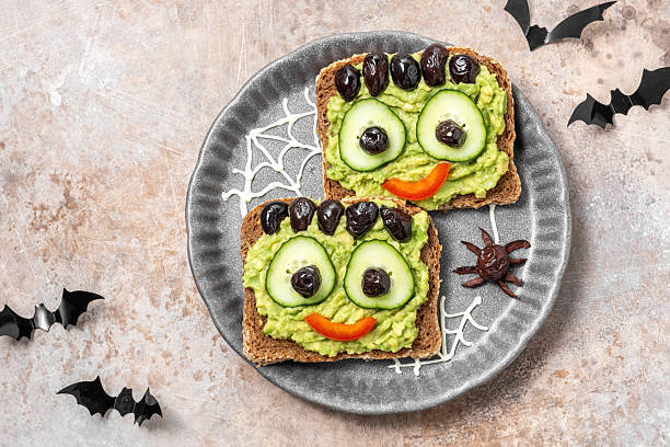 istock Avocado toast green monster for Halloween 2238119418