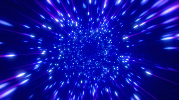 istock Blue rays of light grunge abstract geometric background with glowing shining particles 2238120565