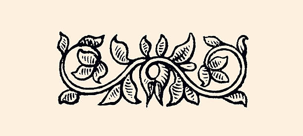 Design element : The leaves in the image are stylized with a geometric and symmetrical design, typical of an ornamental pattern. They feature sharp outlines, oval shapes with marked veins, and are intertwined with scrolls and a central flower. This evokes a style inspired by medieval or Renaissance floral motifs, often linked to plants like the vine, olive, or ivy, adapted for decorative effect. # This could be a geometric representation of a vine (symbolizing prosperity and growth) or ivy (symbolizing eternity and attachment), crafted in an artistic style.
# Historically, these floral motifs symbolize life, rebirth, or a connection to nature. In a creative context, they can also suggest elegance, harmony, or a classic touch.  # FOR COMMUNICATION , this motif could serve: GRAPHIC DESIGN : As a border or frame for invitations, books, or logos, adding a sophisticated touch. TATTOO OR ART : To symbolize personal growth or an eternal bond. FASHION OR TEXTILES: Incorporated into prints for a vintage or elegant effect. BRANDING : For brands seeking a timeless or artisanal identity. # VINTAGE ETCHING circa late 19th century. Digital restoration by Pictore. Free of AI