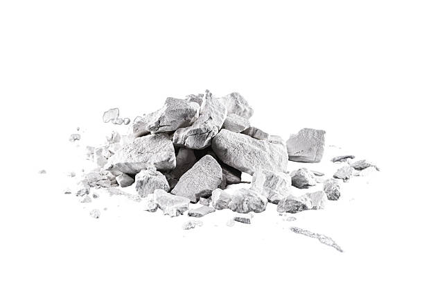 istock Calcium and Magnesium stones, white background. Called virgin lime or quicklime 2238135083