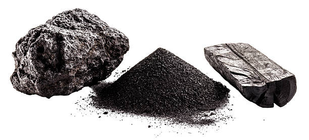 istock charcoal on an insulating, wooden or granulated base, on white background 2238136570