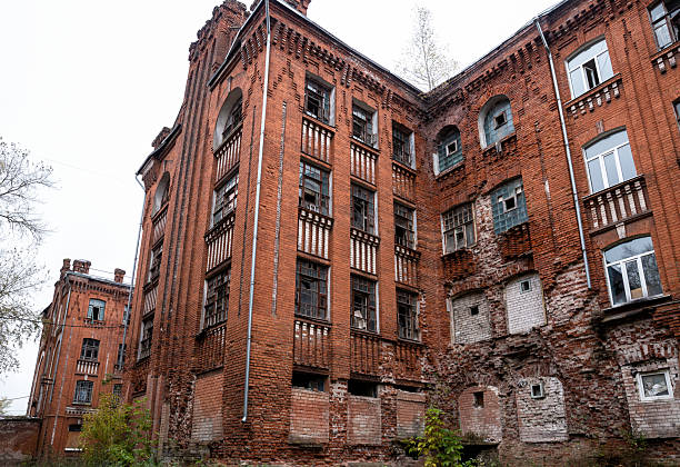 Tver, Morozovsky Gorodok (Proletarka Yard). Residential buildings for textile factory workers built in 19th century