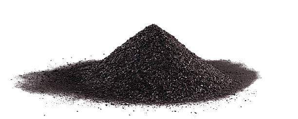 istock Granulated Activated Carbon, industrial use, on isolated white background, copyspace 2238139286
