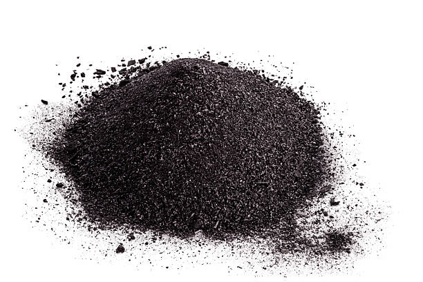 istock Granulated Activated Carbon, industrial use, on isolated white background, copyspace 2238139288