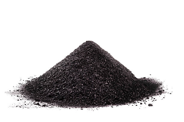 istock Granulated Activated Carbon, industrial use, on isolated white background, copyspace 2238139290