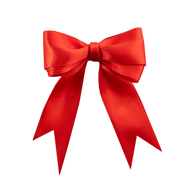 istock Red satin silk tied bow isolated on white, gift christmas decoe cutout. 2238139792