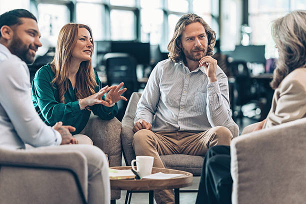 istock Multiracial group business people talking in the office 2238141706