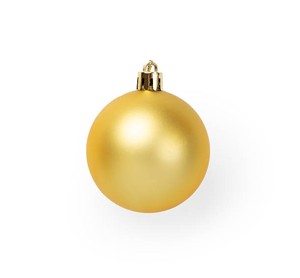 istock Golden christmas ball isolated on white, top view 2238151156