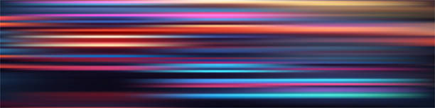istock Light speed background with horizontal blue and red lines on black. Game futuristic backdrop. Vibrant dynamic energy waves pattern. Abstract modern technology vector illustration 2238151457