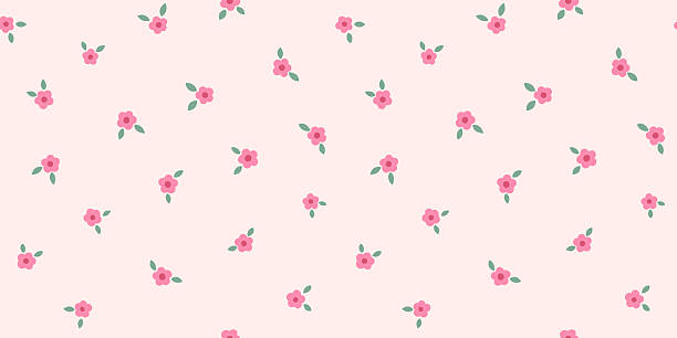 Cottagecore Delicate Small Flower Seamless Pattern. Vector Background in Vintage Ditsy Style of Pastel Pink Colors Cottagecore Delicate Small Flower Seamless Pattern. Vector Background in Vintage Ditsy Style of Pastel Pink Colors for Print on Textile, Paper, Web Design mini rose stock illustrations