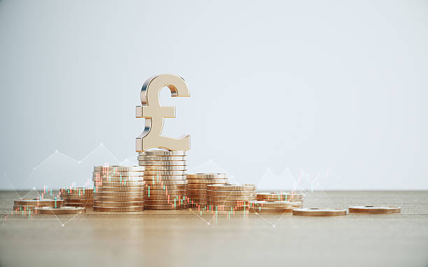 istock Pound Symbol Sitting on Coin Stack Over Defocused Wood Background 2238163690