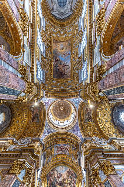 istock Ceiling of basilica dei Santi Ambrogio e Carlo al Corso in Rome 2238163844