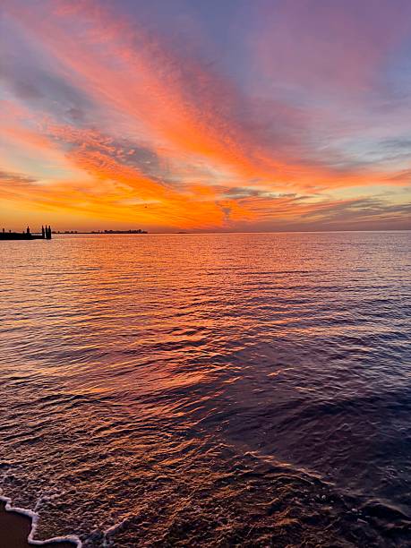 istock Red-Tinted Sky above Coastal Waters 2238183791