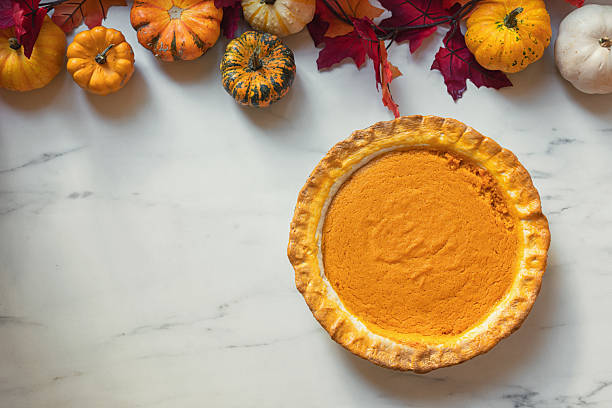 Freshly baked Thanksgiving holiday pumpkin pie