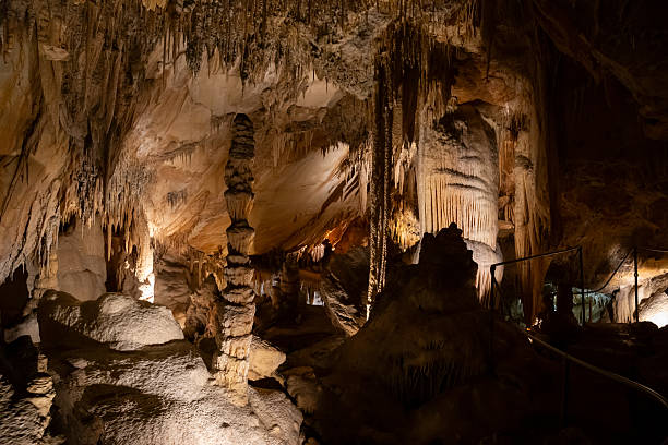 istock Impressive column stalagmite decoration made form limestone in a cave 2238187723