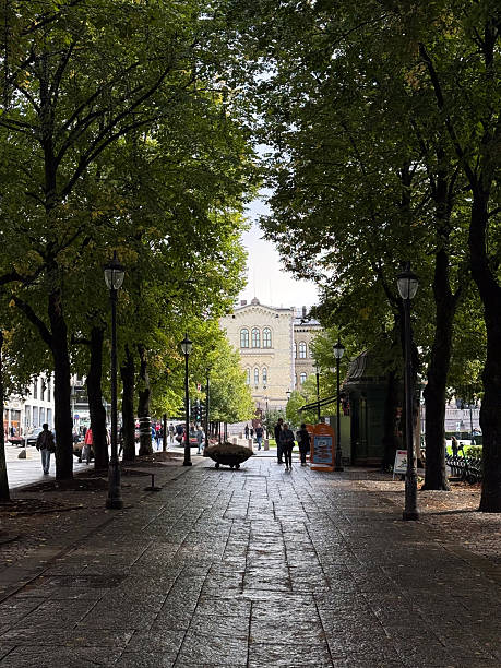 istock Tree-lined sidewalk in Oslo city center 2238189542