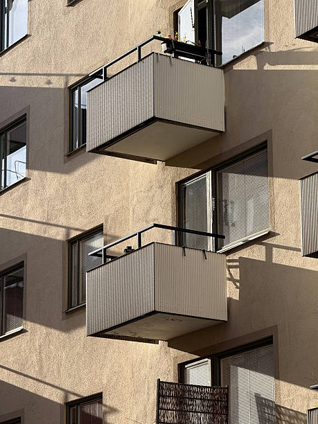 istock Building balconies with strong shadows in Stockholm 2238189639