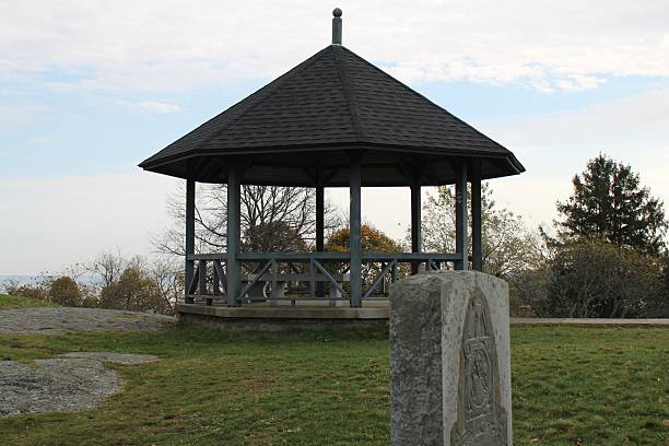The gazebo at Old Burial Hill Cemetery.