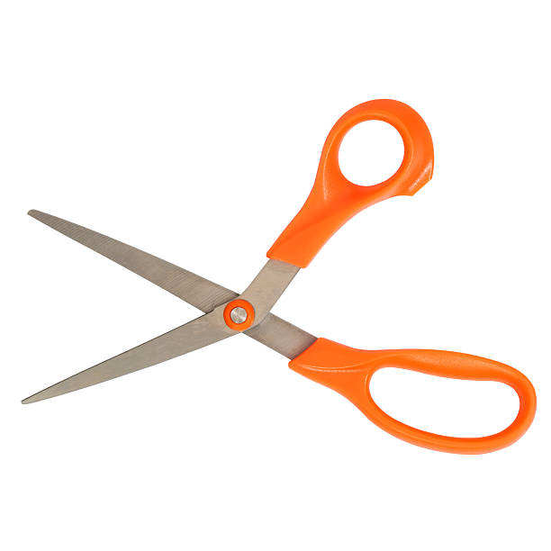 Orange Metal Tailoring Scissors 3d illustration 3d render