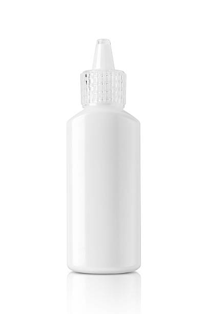 istock Blank white plastic squeeze bottle with clear ribbed nozzle cap isolated on white background 2238218043