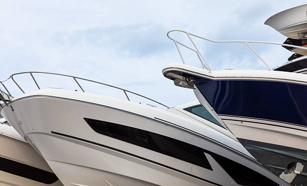 istock Pile stock boat parking storage. 2238225178