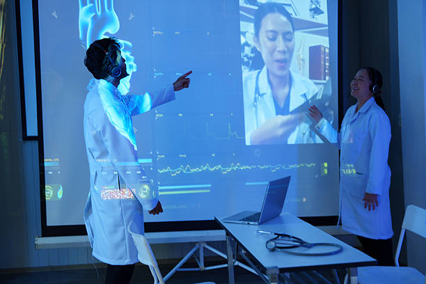 istock Doctors and nurses are discussing and analyzing a patient's heart disease through an online video conference. 2238229174