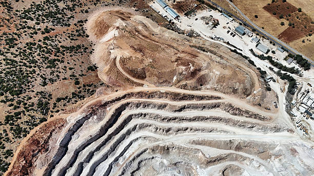 istock Drone shot of industrial quarry site 2238232293